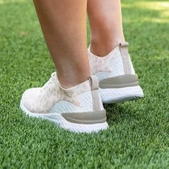 Monogrammed Leopard Sneakers 20 Monogrammed Leopard Sneakers -Fashion Clothing Store N0M Back of Monogrammed Neutral Leopard Sneakers