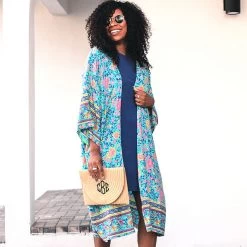 Floral Duster -Fashion Clothing Store Nav floral duster with t shirt dress