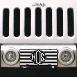 Monogrammed License Plate 8 Monogrammed License Plate -Fashion Clothing Store NnN monogrammed striped lisence plate on jeep
