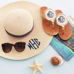 Monogrammed Sun Hat -Fashion Clothing Store NrF americana sun hat with embroidered sandals