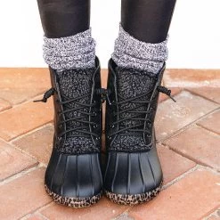 Leopard Duck Boots -Fashion Clothing Store Nrh black duck boots with leopard bottom