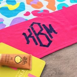 Personalized Beach Towel -Fashion Clothing Store NvQ close up of leopard luau towel heatpress vinyl