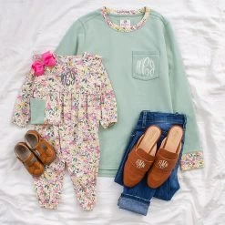 Monogrammed Emma Sweatshirt -Fashion Clothing Store OhZ mom and me fall botanical styles