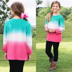 Monogrammed Kids Corded Sweatshirt -Fashion Clothing Store PBN pink mint youth corded sweatshirt