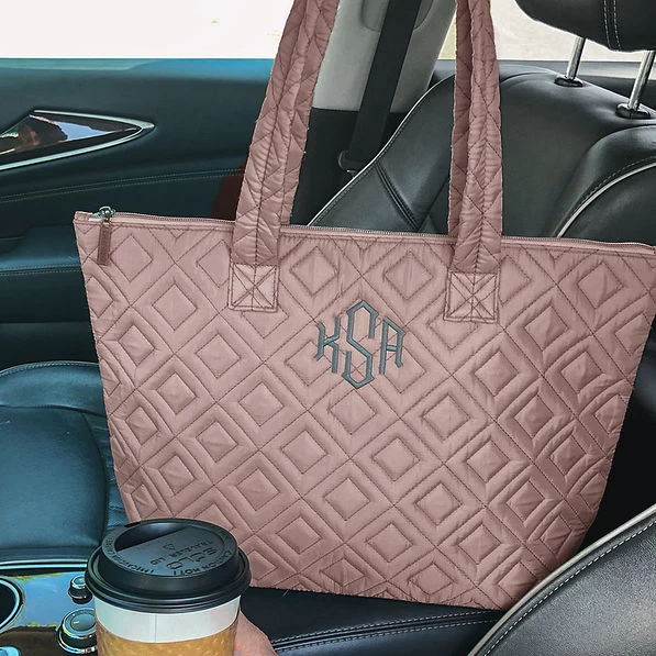 Monogrammed Quilted Tote 2 Monogrammed Quilted Tote - Image 2