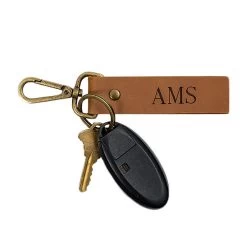 Personalized Antiqued Leather Key Fob -Fashion Clothing Store PSP monogrammed antiqued leather key fob 1
