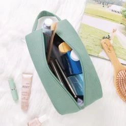 Monogrammed Corded Cosmetic Case -Fashion Clothing Store PeN inside of corded aqua cosmetc case