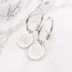 Monogrammed Hoop Earrings 7 Monogrammed Hoop Earrings -Fashion Clothing Store Pj7 Marble 3