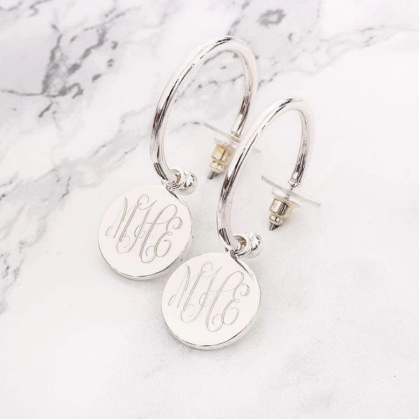 Monogrammed Hoop Earrings 4 Monogrammed Hoop Earrings - Image 4