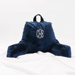 Monogrammed Lounge Pillow Cover -Fashion Clothing Store Pk1 navy lounge pillow cover in studio