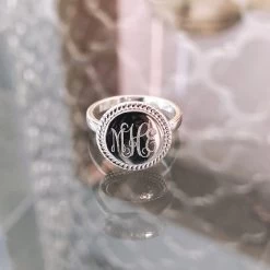Monogrammed Nala Ring 8 Monogrammed Nala Ring -Fashion Clothing Store Q4f monogrammed sterling silver nala ring