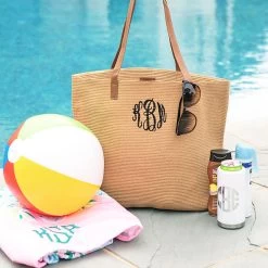 Monogrammed Straw Tote Bag -Fashion Clothing Store QNb straw tote bag at pool