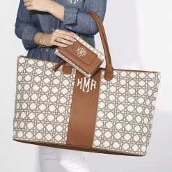 Monogrammed Charleston Weekender 10 Monogrammed Charleston Weekender -Fashion Clothing Store QQZ monogrammed khaki wicker charleston bag with phone wallet wristlet