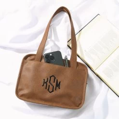 Monogrammed Bible Tote Bag -Fashion Clothing Store QZe personalized brown bible tote bag with