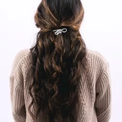 Bow Hair Ties Set -Fashion Clothing Store QiK silver hair bow in curly hair