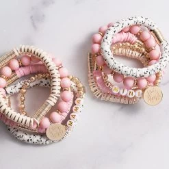 Monogrammed Mini Bracelet Stack 8 Monogrammed Mini Bracelet Stack -Fashion Clothing Store Qxl mama and mini bracelet stacks