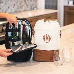 Monogrammed Insulated Wine Bag 11 Monogrammed Insulated Wine Bag -Fashion Clothing Store R1j duo insulated wine bags in black and ivory