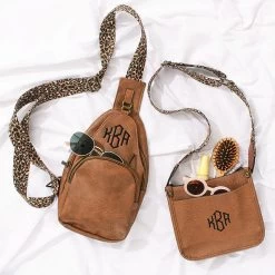 Monogrammed Sling Purse -Fashion Clothing Store RDV mom and me brown sling purse and saddlebag