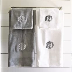 Monogrammed Hand Towel 16 Monogrammed Hand Towel -Fashion Clothing Store RJI grey and white bath towels with hand towels