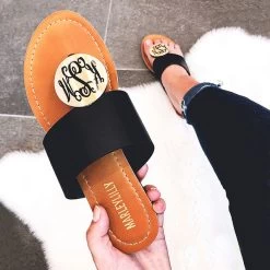 Monogrammed Sandals -Fashion Clothing Store RTI monogrammed sandals selfie