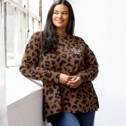 Monogrammed Crewneck Sweatshirt -Fashion Clothing Store S7g hickory leopard crewneck sweatshirt plus size model
