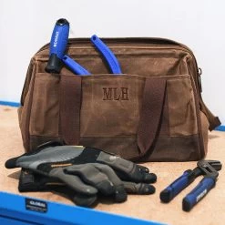 Personalized Waxed Canvas Tool Bag -Fashion Clothing Store SRG tool bag with kobalt tools