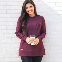 Monogrammed Corded Sweatshirt