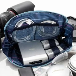 Monogrammed Tech Pouch 6 Monogrammed Tech Pouch -Fashion Clothing Store Sg0 navy safari tech pouch open