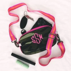 Monogrammed Neoprene Phone Crossbody -Fashion Clothing Store Str camo neoprene phone crossbody on sheet