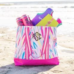 Monogrammed Mega Beach Bag 19 Monogrammed Mega Beach Bag -Fashion Clothing Store T76 pink safari mega beach bag on beach 2