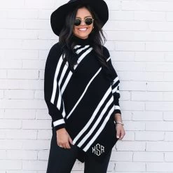 Monogrammed Sweater Poncho