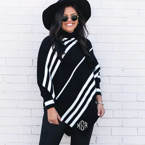 Monogrammed Sweater Poncho 1 Monogrammed Sweater Poncho