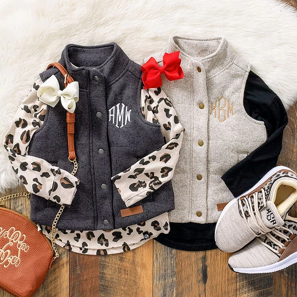 Monogrammed Kids Heathered Quilted Vest 2 Monogrammed Kids Heathered Quilted Vest - Image 2