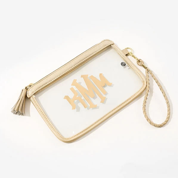 Monogrammed Clear Stadium Wristlet 2 Monogrammed Clear Stadium Wristlet - Image 2