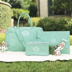 Monogrammed Duffel Weekender 11 Monogrammed Duffel Weekender -Fashion Clothing Store TZM mint saffiano duffel weekender train case and envelope laptop case