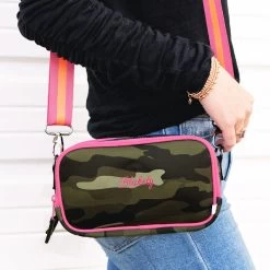 Monogrammed Neoprene Crossbody Camera Bag -Fashion Clothing Store Tga camo neoprene crossbody camera bag with name