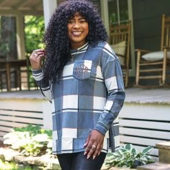 Monogrammed Softspun Sweatshirt 15 Monogrammed Softspun Sweatshirt -Fashion Clothing Store Tmf slate plaid softspun monogrammed sweatshirt with leggings