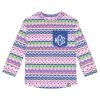 Monogrammed Kids Patterned Long Sleeve Shirt