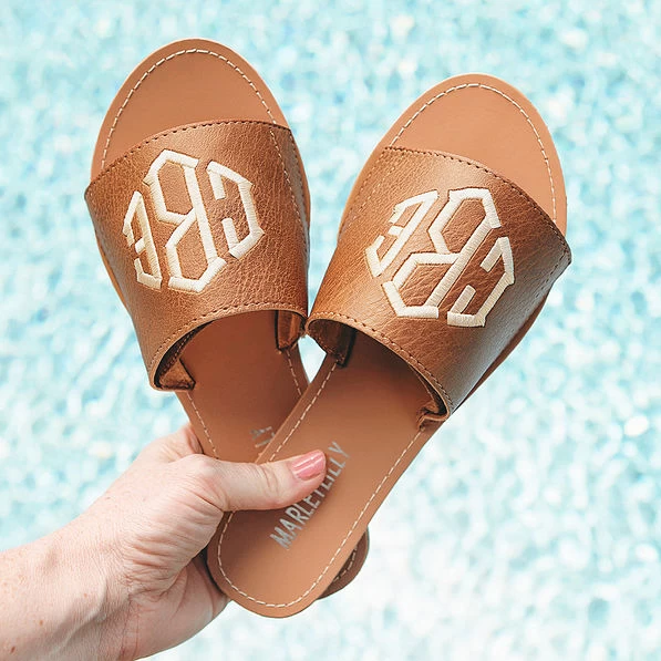 Monogrammed Slide Sandal Set 3 Monogrammed Slide Sandal Set - Image 3