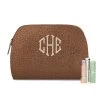Monogrammed Metallic Leopard Cosmetic Case