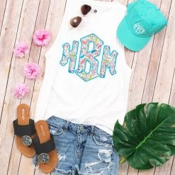 Monogrammed Poolside Tank Top -Fashion Clothing Store U8e splatter paint monogrammed poolside tank
