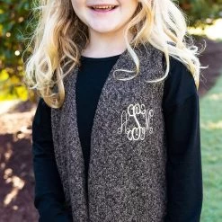 Monogrammed Youth Knit Vest -Fashion Clothing Store UAA brown kids knit vest