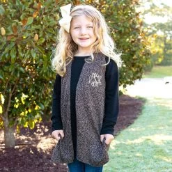 Monogrammed Youth Knit Vest -Fashion Clothing Store UAA girls open knit vest