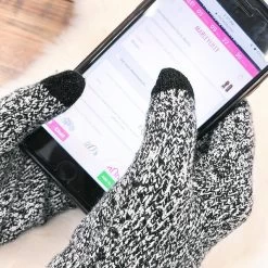 Gloves -Fashion Clothing Store Ufs knit touchscreen gloves in charcoal