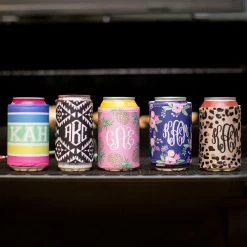 Monogrammed Drink Insulator 8 Monogrammed Drink Insulator -Fashion Clothing Store UhY monogrammed drink koolies in various patterns