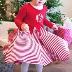 Monogrammed Kids Twirl Dress 9 Monogrammed Kids Twirl Dress -Fashion Clothing Store Ul0 girl twirling in christmas dress