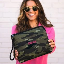 Monogrammed Neoprene Wristlet 15 Monogrammed Neoprene Wristlet -Fashion Clothing Store Uo1 camo neoprene wristlet in hands 02