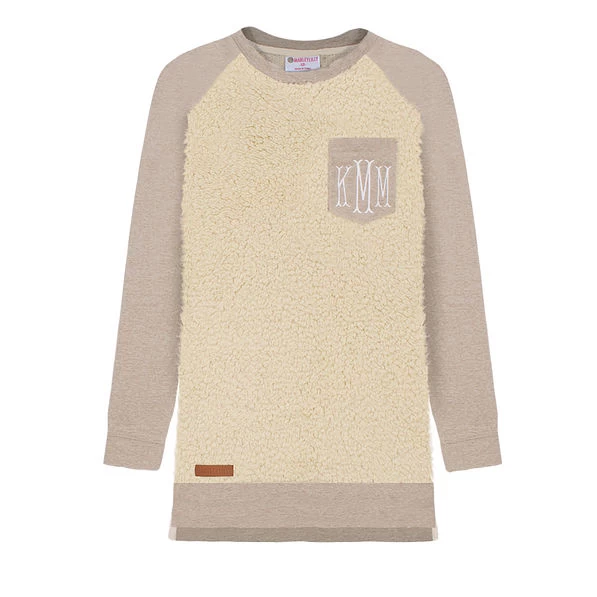 Monogrammed Sherpa Raglan Sweatshirt 2 Monogrammed Sherpa Raglan Sweatshirt - Image 2