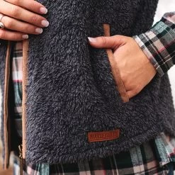 Monogrammed Sherpa Vest -Fashion Clothing Store V0a leather branding patch