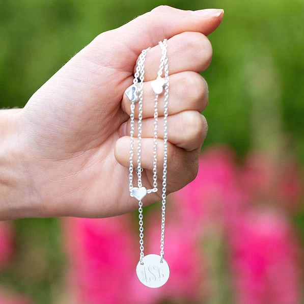 Monogrammed Heart Multi Strand Necklace 4 Monogrammed Heart Multi Strand Necklace - Image 4